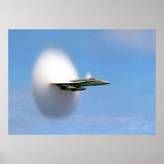 FA-18 Hornet Breaking Sound Barrier Poster (Voorkant)