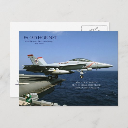 FA-18D Hornet Briefkaart (Voorkant / Achterkant)