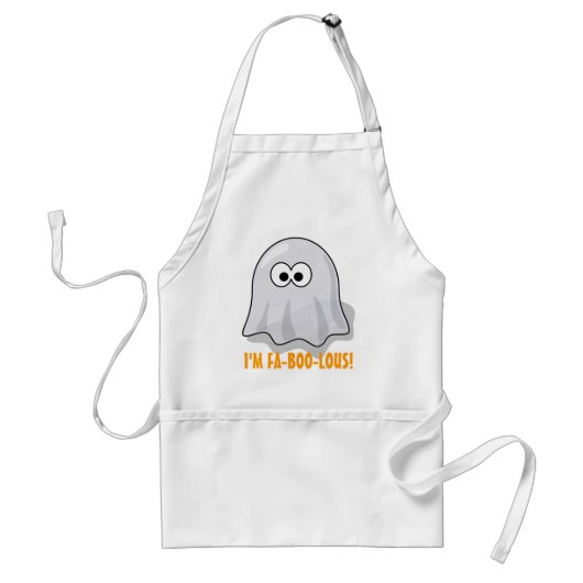 FA-BOO-Lous Cute Cartoon Halloween Ghost Standaard Schort (Voorkant)
