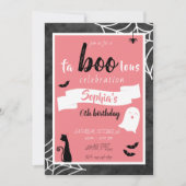 Fa"boo"lous Girls Birthday Ghost Halloween Invitat Kaart (Voorkant)