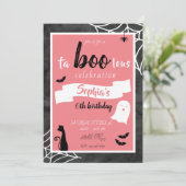 Fa"boo"lous Girls Birthday Ghost Halloween Invitat Kaart (Staand voorkant)