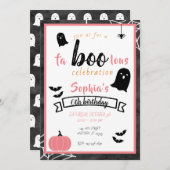 Fa"boo"lous Girls Birthday Ghost Halloween Kaart (Voorkant / Achterkant)