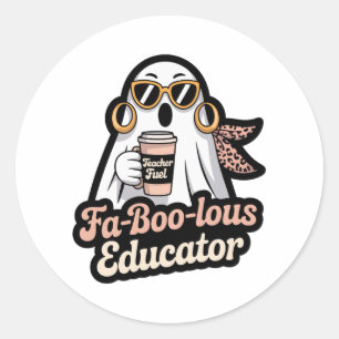 Fa-Boo-lous Onderwijzer Geest Onderwijzer Brandsto Ronde Sticker