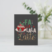 Fa Fa La La Latte Grappige Kerstman Kerst Feestdagenkaart (Staand voorkant)