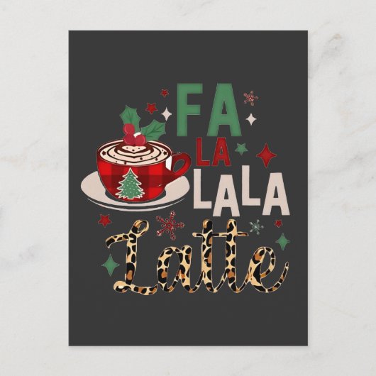 Fa Fa La La Latte Grappige Kerstman Kerst Feestdagenkaart (Voorkant)