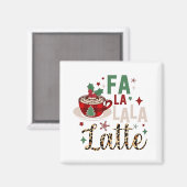 Fa Fa La La Latte Grappige Kerstman Kerst Magneet (Voorkant / Achterkant)