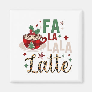 Fa Fa La La Latte Grappige Kerstman Kerst Magneet