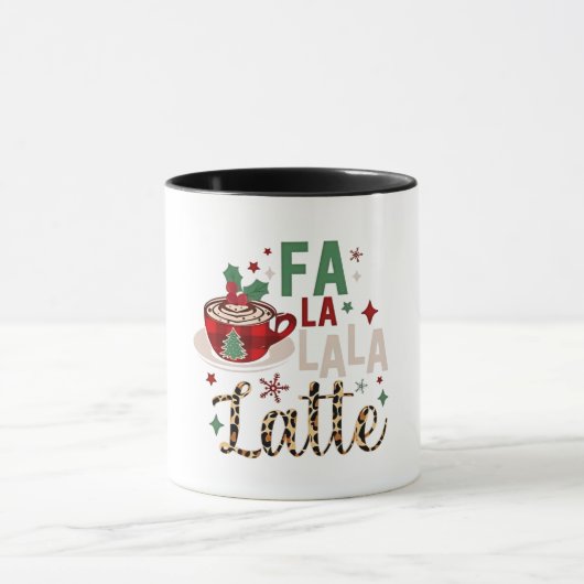 Fa Fa La La Latte Grappige Kerstman Kerst Mok (Midden)