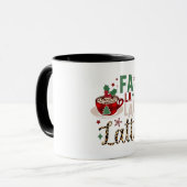 Fa Fa La La Latte Grappige Kerstman Kerst Mok (Voorkant links)