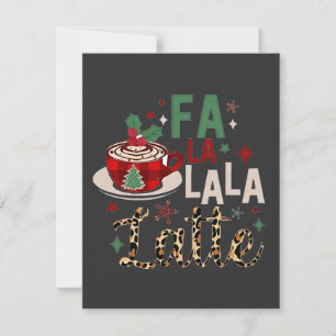 Fa Fa La La Latte Grappige Kerstman Kerst Notitiekaartje