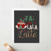 Fa Fa La La Latte Grappige Kerstman Kerst  Notitiekaartje (Voorkant / Achterkant in situ)