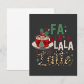 Fa Fa La La Latte Grappige Kerstman Kerst  Notitiekaartje (Voorkant / Achterkant)
