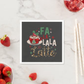 Fa Fa La La Latte Grappige Kerstman Kerst Servet (Insitu)