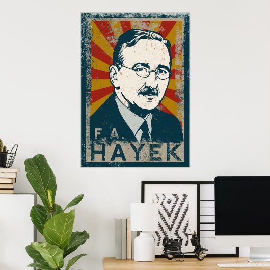 FA Hayek Poster (Thuiskantoor)