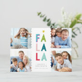 FA LA4 PHOTO-feestelijke leuke familie met gedurfd Feestdagenkaart (Staand voorkant)