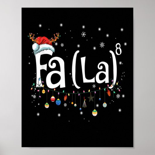 Fa (la)8 Fun Christmas Santa Fa La Math Gift Poster (Voorkant)