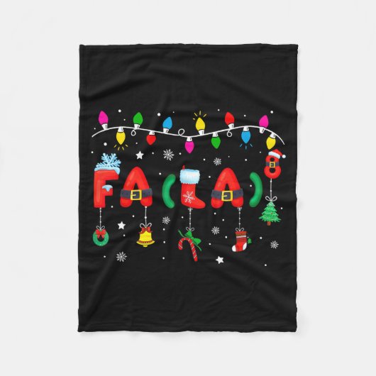 Fa (la) 8 Funny Christmas Lights Santa Fa La Math  Fleece Deken (Voorkant)