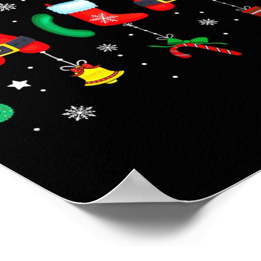 Fa (la) 8 Funny Christmas Lights Santa Fa La Math  Poster (Hoek)