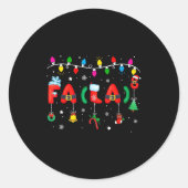 Fa (la) 8 Funny Christmas Lights Santa Fa La Math  Ronde Sticker (Voorkant)