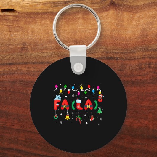 Fa (la) 8 Funny Christmas Lights Santa Fa La Math  Sleutelhanger (Voorkant)