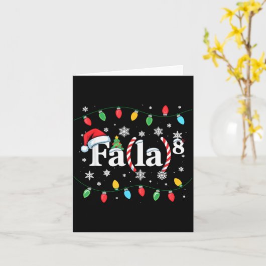 Fa (la) 8 Funny Christmas Santa Fa La Math Teacher Kaart (Gele Bloem)