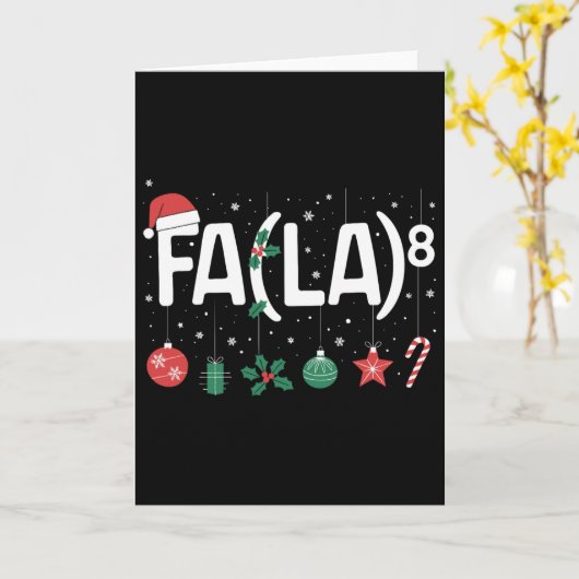 Fa (la)8 Funny Christmas Santa Fa La Math Teacher  Kaart (Gele Bloem)