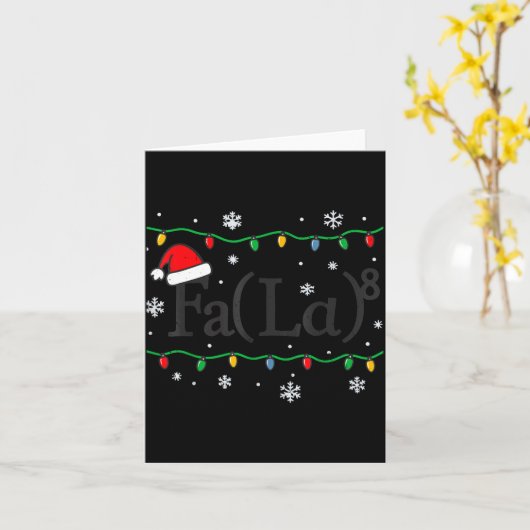 Fa (la) 8 Funny Math Teacher Christmas Ugly Sweate Kaart (Gele Bloem)