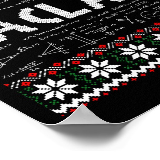 Fa (la)8 Grappige Kerstman Fa La Wiskunde Leraar Poster (Hoek)