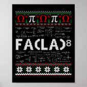 Fa (la)8 Grappige Kerstman Fa La Wiskunde Leraar Poster (Voorkant)