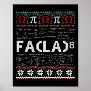 Fa (la)8 Grappige Kerstman Fa La Wiskunde Leraar Poster