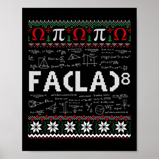 Fa (la)8 Grappige Kerstman Fa La Wiskunde Leraar Poster (Voorkant)