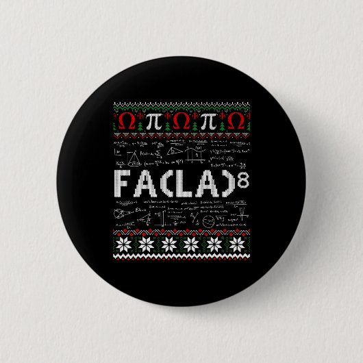 Fa (la)8 Grappige Kerstman Fa La Wiskunde Leraar Ronde Button 5,7 Cm (Voorkant)