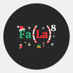 Fa (la)8 Grappige Kerstman Fa La Wiskunde Leraar Ronde Sticker