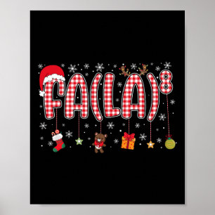 Fa (la)8 Grappige Kerstman Fa La Wiskunde Leraren Poster