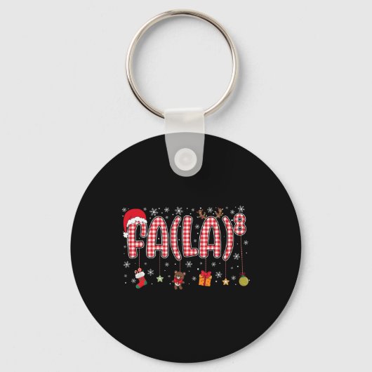 Fa (la)8 Grappige Kerstman Fa La Wiskunde Leraren Sleutelhanger (Voorkant)
