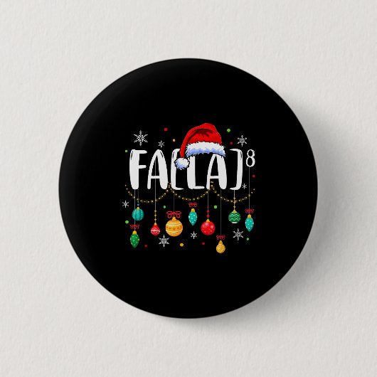 Fa (la) 8 Grappige Kerstman Fa La Wiskundeleraar Ronde Button 5,7 Cm (Voorkant)