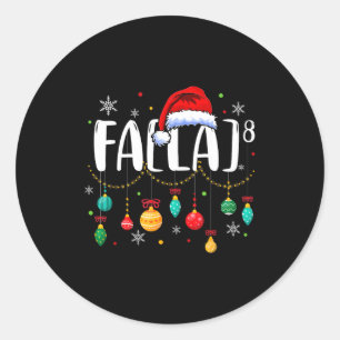 Fa (la) 8 Grappige Kerstman Fa La Wiskundeleraar Ronde Sticker
