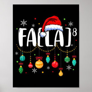Fa (la) 8 Grappige Kerstman Kerstman Fa La Wiskund Poster