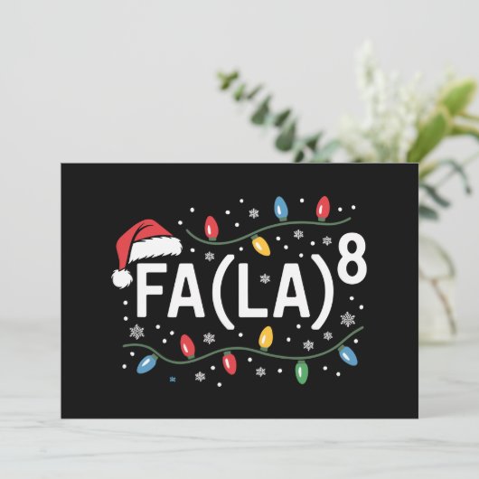 FA (LA)8 Grappige Kerstman Santa Fa La Wiskundeler Feestdagenkaart (Staand voorkant)