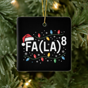 FA (LA)8 Grappige Kerstman Santa Fa La Wiskundeler Keramisch Ornament