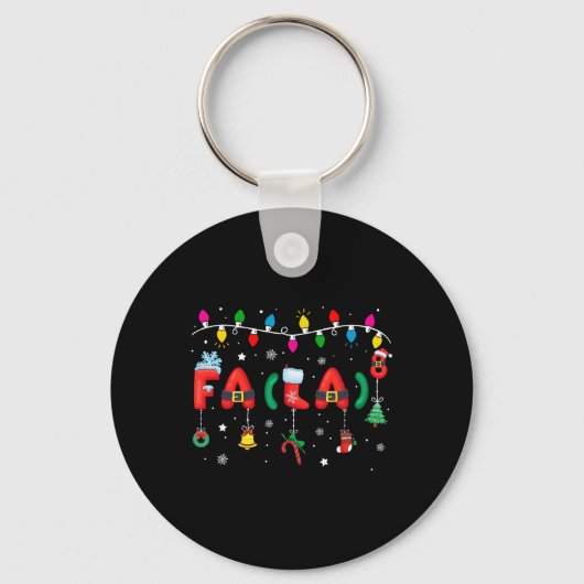 Fa (la) 8 Grappige Kerstverlichting Kerstman Fa La Sleutelhanger (Voorkant)