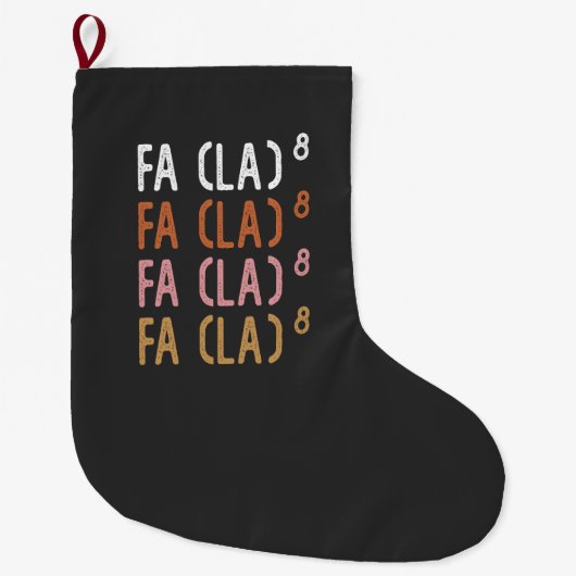 FA (LA)8 Grappige Nerdy Wiskunde Grote Kerstsok (Voorkant)
