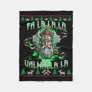 Fa La 8 Valhalla Santa Hat Viking Skull Kerstmis Fleece Deken