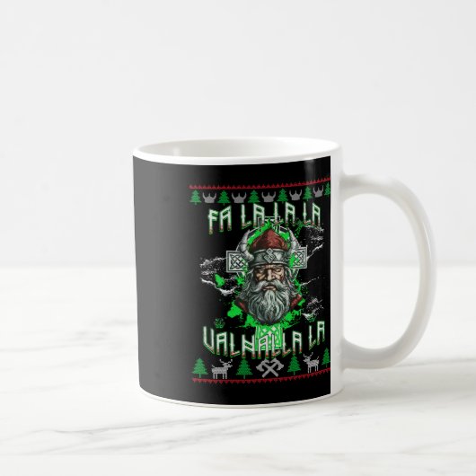 Fa La 8 Valhalla Santa Hat Viking Skull Kerstmis Koffiemok (Rechts)