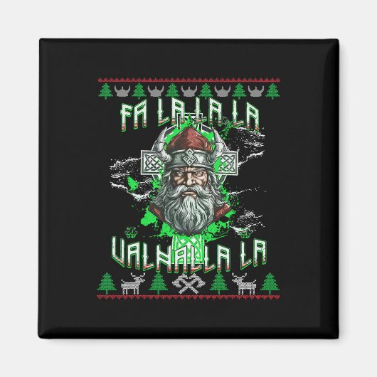 Fa La 8 Valhalla Santa Hat Viking Skull Kerstmis Magneet (Voorkant)
