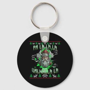 Fa La 8 Valhalla Santa Hat Viking Skull Kerstmis Sleutelhanger