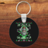 Fa La 8 Valhalla Santa Hat Viking Skull Kerstmis Sleutelhanger (Voorkant)