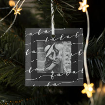 FA LA Black & White Calligraphy met kerstfoto