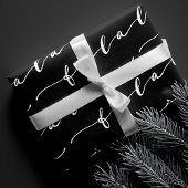 FA LA Black & White Calligraphy met kerstkarol Inpakpapier Vel