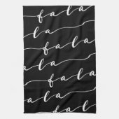FA LA Black & White Calligraphy met kerstkarol Theedoek (Verticaal)
